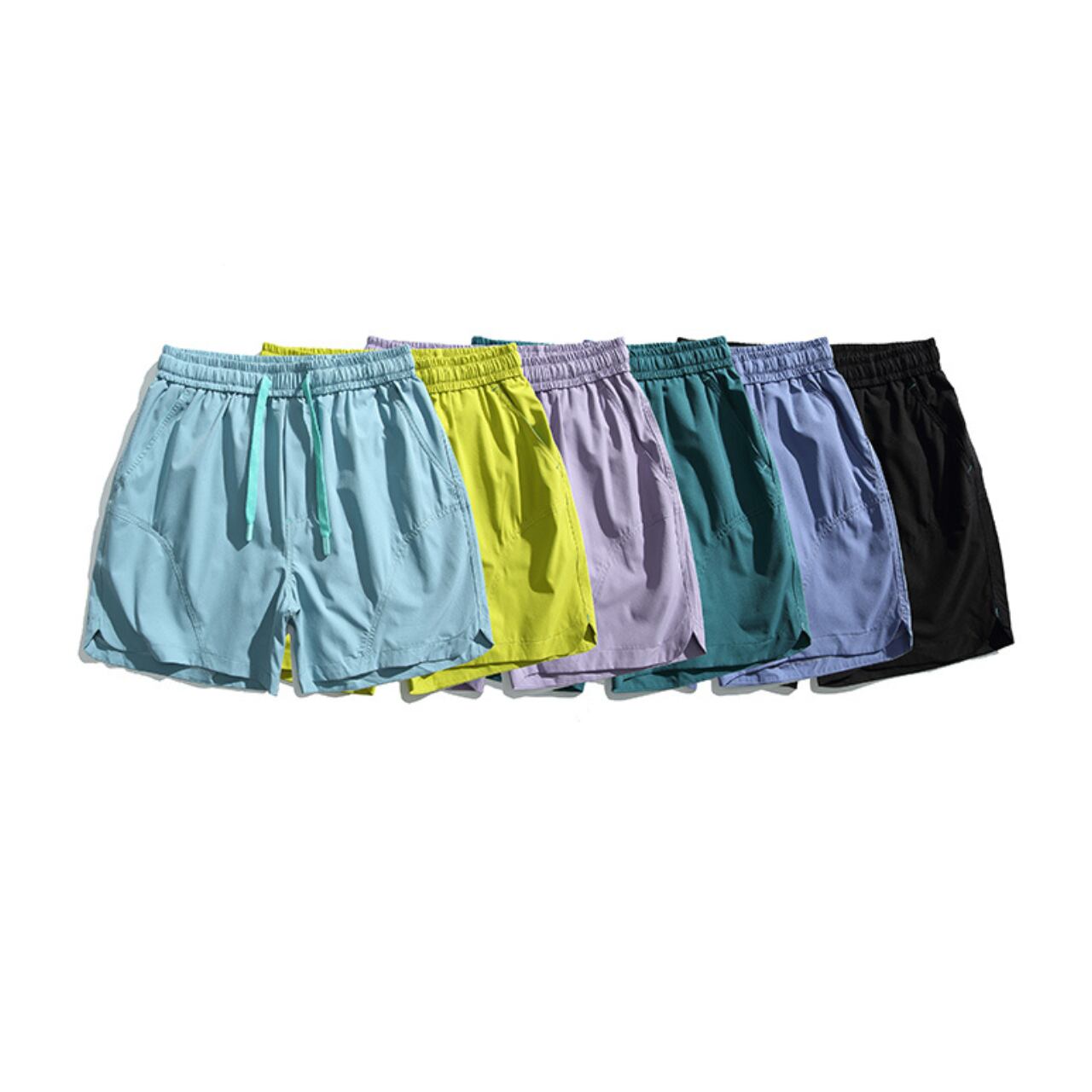 Elastic Waist Drawstring Knee-High Shorts ‐6col‐ A0356