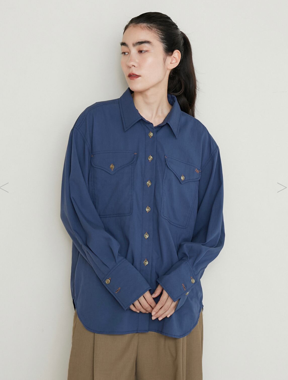 ☆予約販売【 chignon〜YENN〜 】COLOR STITCH WASHED SHIRT [Y234