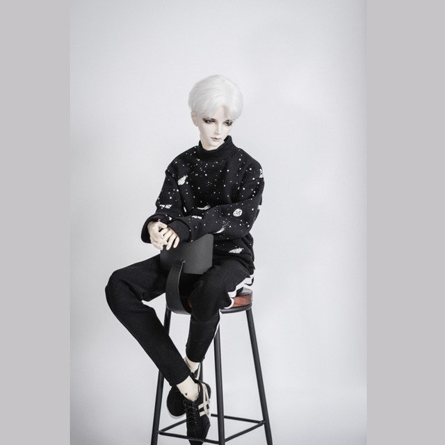 BJD人形用衣装 スウェット ブラック A218 70+cm/70cm/SD/MSDサイズ人形用/Bears