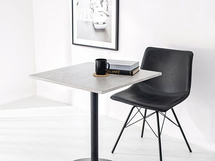カフェテーブル 角型 【60×60】【マーブルグレー】 自宅カフェシリーズ