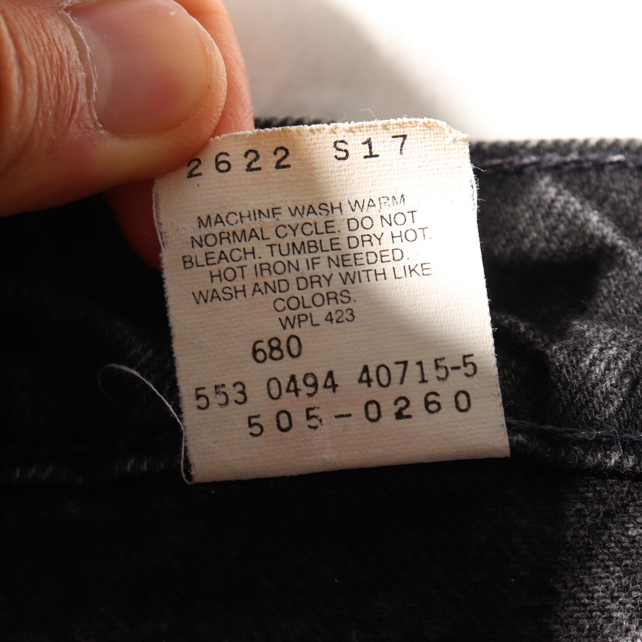 経年◎ 33×30 Levi’s 505 94年 USA サルファーブラック デニムパンツ