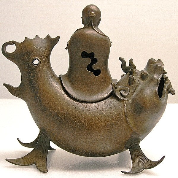 亀文堂 鯉仙人 金属製香炉・No.140523-004・梱包サイズ60