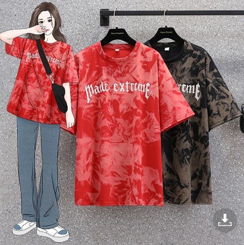 【大きいサイズM-4XL】【春夏新作】ファッション/人気Ｔシャツ♪ブラック/アカ2色展開◆#settc-208287