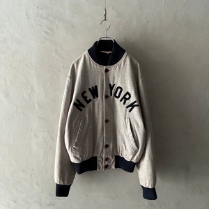 -EMPIRE- 80's button fly cotton varsity jacket