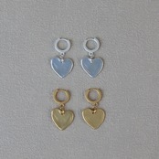 ハートチャーム　フープピアス　2color　C00225