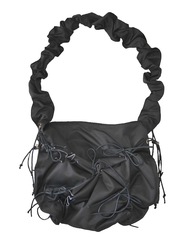 pinch ribbon bag -black-