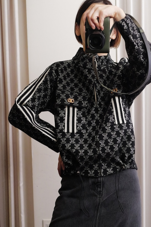 zip up knit black