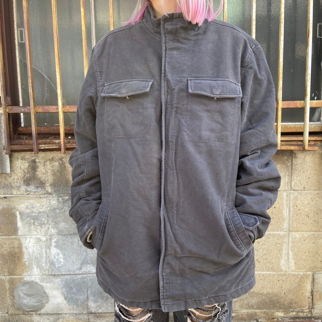 Old Gap オールドギャップ コットンジャケット メンズl相当 古着 グレー ブルゾン ジャケット Cave 古着屋 公式 古着通販サイト