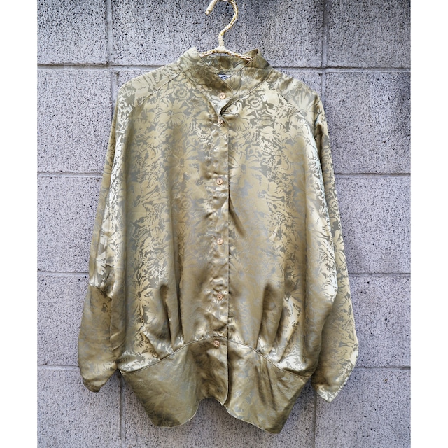 Euro gold shiny stand blouse