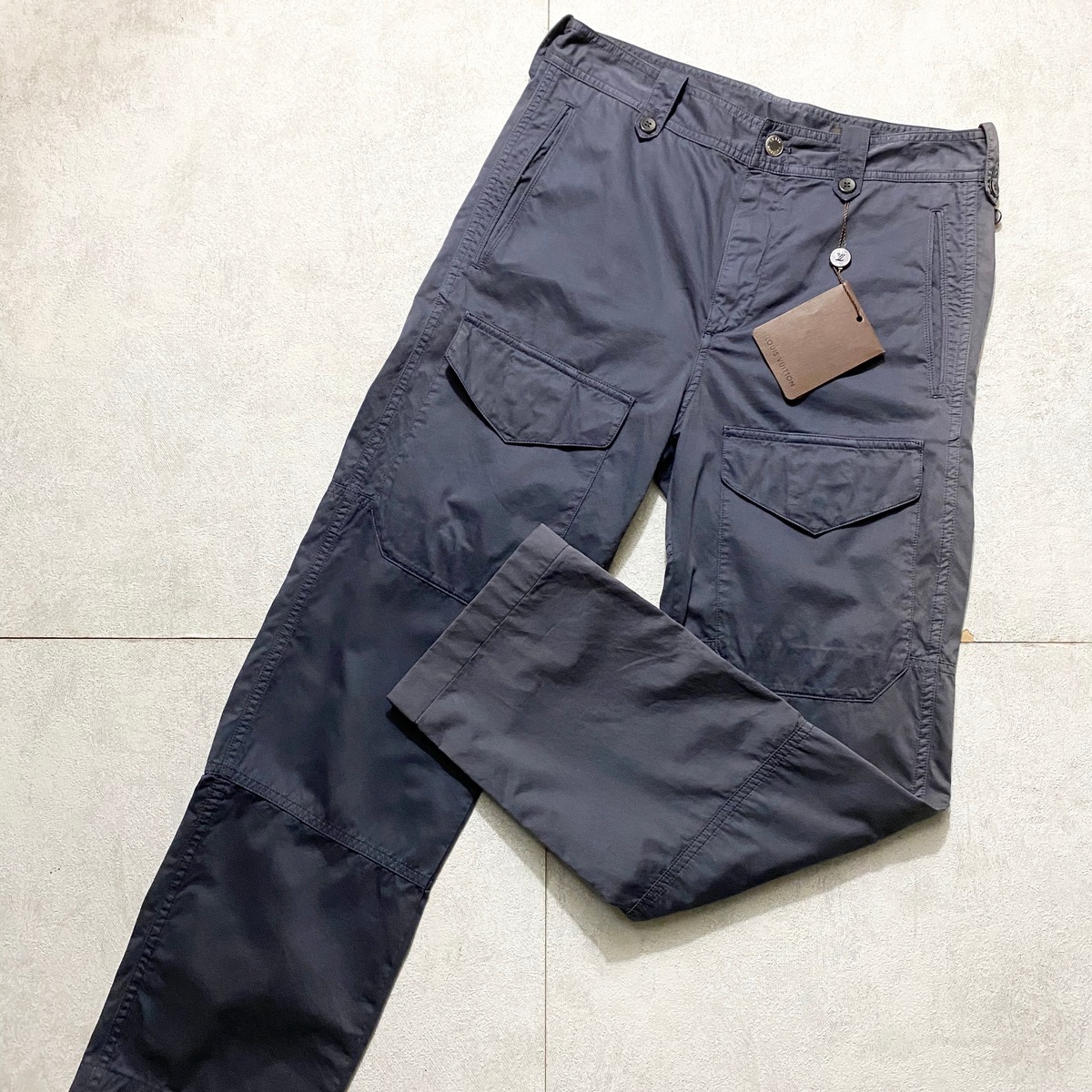 LOUIS VUITTON blue gray color cotton cargo pants | NOIR ONLINE