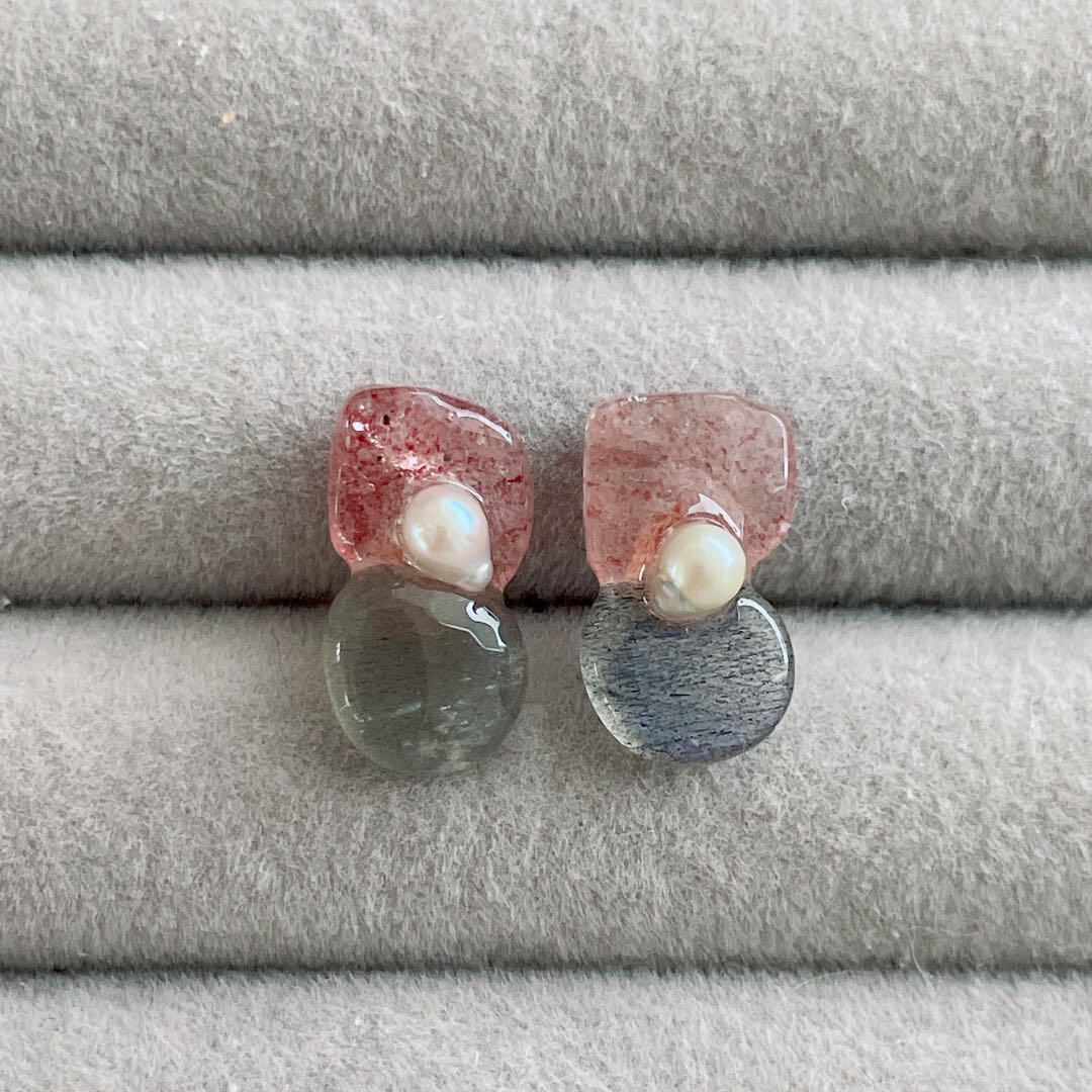 419 揺れないフックピアス 14kgf グレーあこやパール9mm