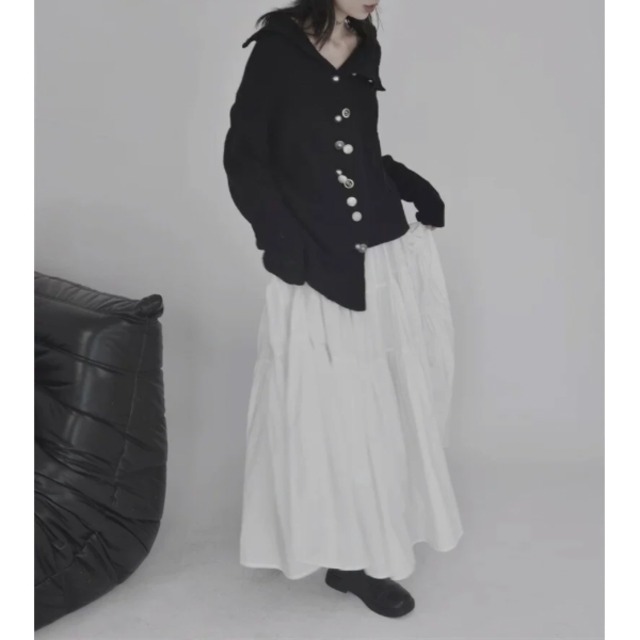 Asym button knit sweater C1299