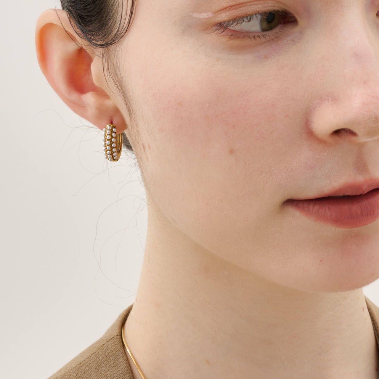 再入荷* stainless pearl hoop pierce SP409