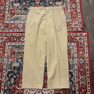 90s US.NAVY 米軍 チノパンツ トラウザーズ 37L 表記 W88cm ヴィンテージ ミリタリー コットンポリ ベージュ アメカジ L相当