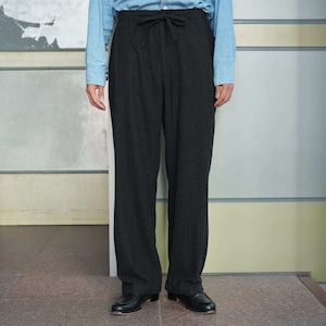 ULTERIOR(アルテリア) 26AW "WASHED SUPER FINE WOOL VIYELLA DRAWSTRING PANTS" -TOP CHARCOAL-