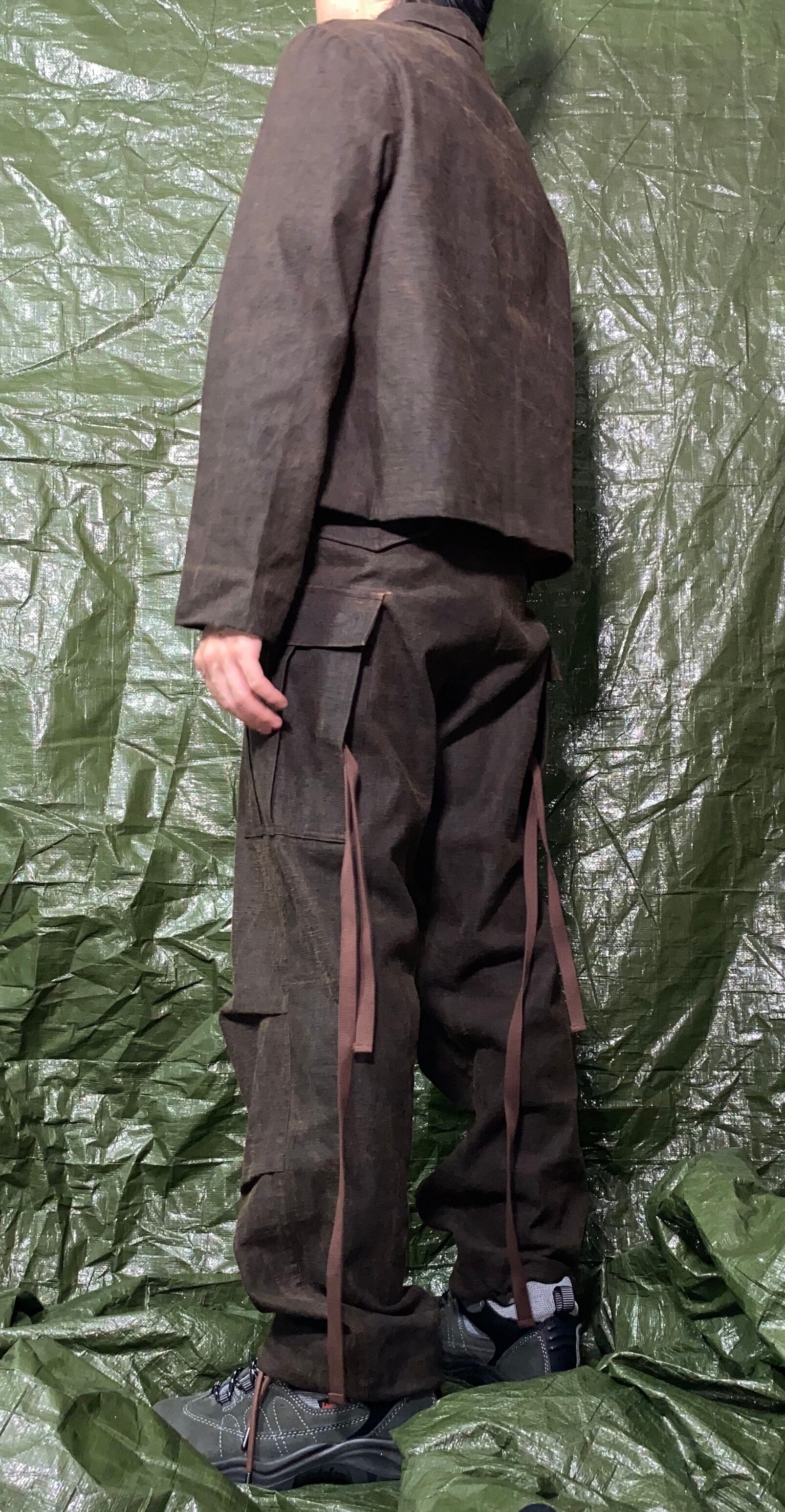 beaugan mud dyed cargo trousers M-65メンズ