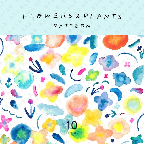 FLOWERS ＆ PLANTS PATTERN 10点セット