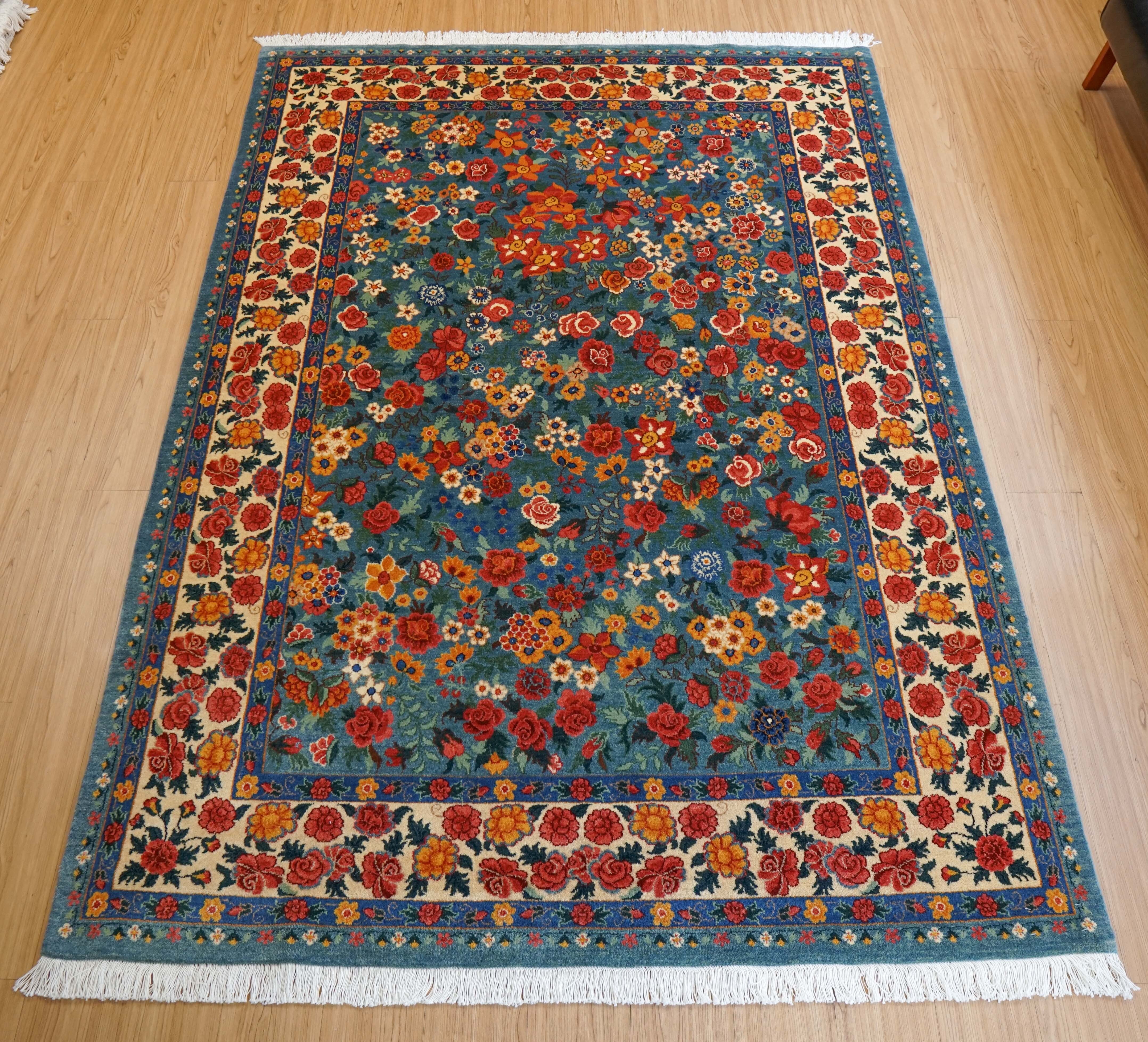 225×155cm ペルシャ手織り絨毯 タブリーズ産 225×155cm ペルシャ手織り