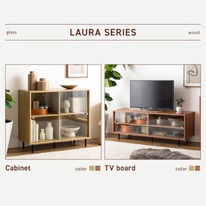 ガラス引き戸テレビ台 幅120cm