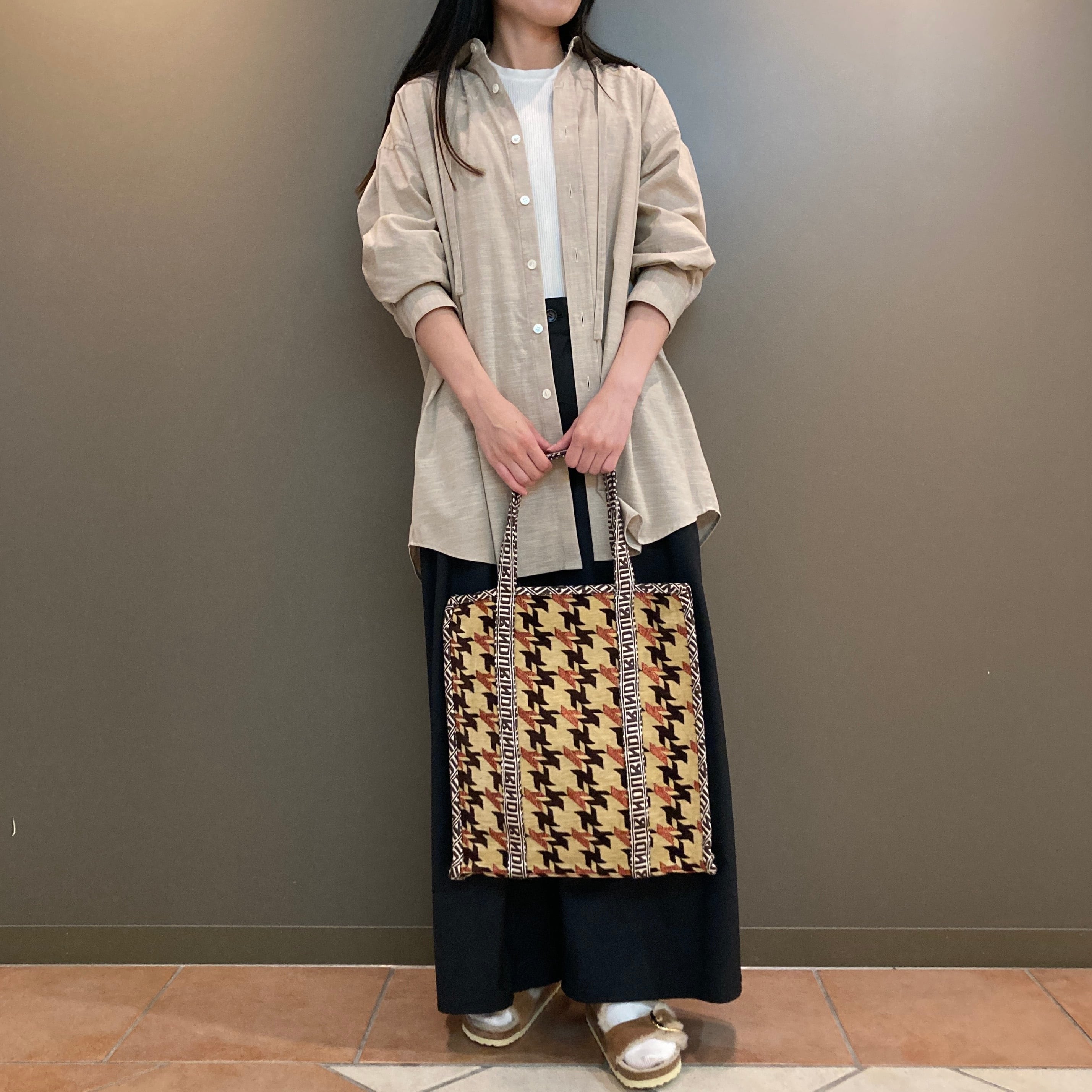 Bindu【ビンドゥ】NY Houndstooth ジャガード Vasarトートバッグ (BBB