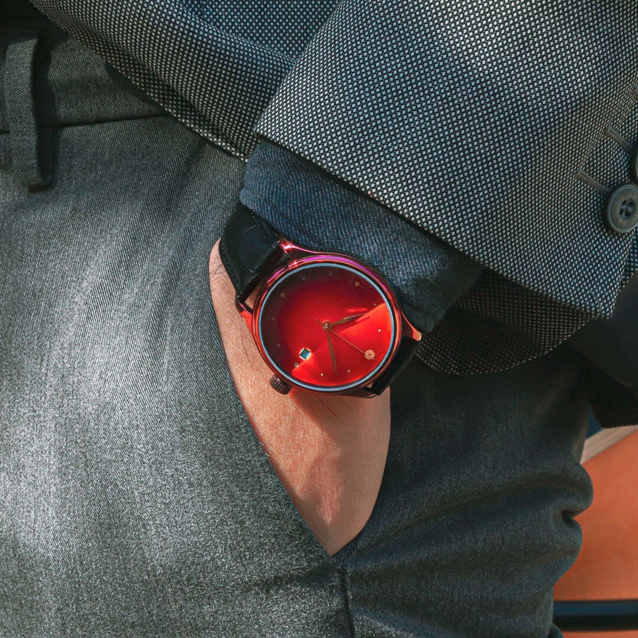 ドリームウォッチ・漆・赤 シルバー