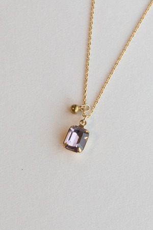 【TAMARI】Drop antique Czech glass necklace（Lilac）