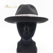 ダンス 衣装 帽子 ハット ブラック系 タカダンス TAKA DANCE 黒 ラインストーン ラテン ジャズ デモ パーティー メンズ ぼうし リボン 小物 ダンス小物 イベント ステージ 競技 キラキラ 社交ダンス シルバー系