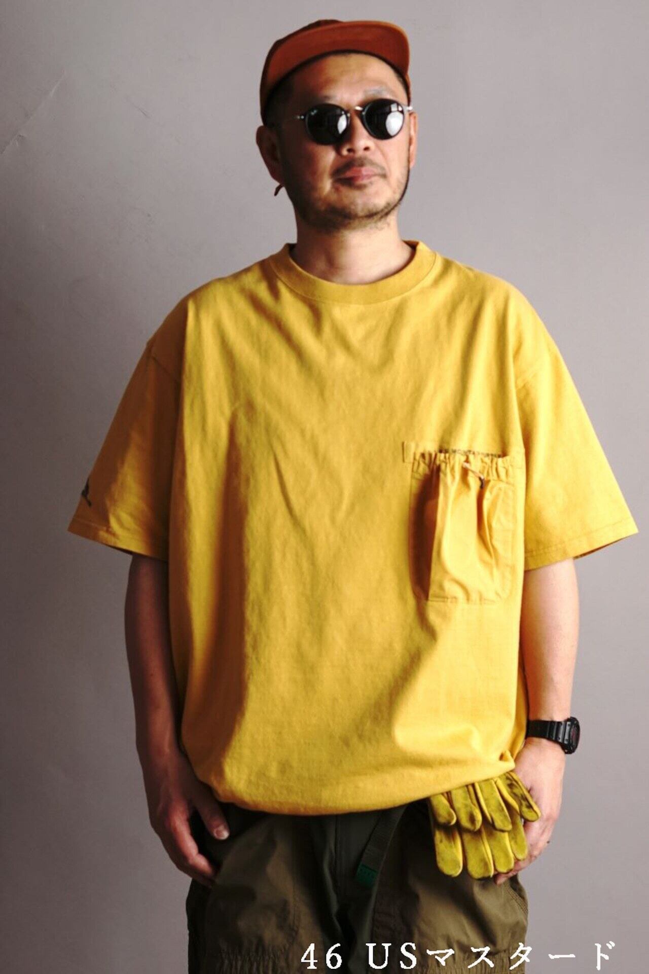 H.A.K.U MOUNTAIN SUPPLY HKT605 DRAWSTRING POCKET BIG T-SHIRT（NEW