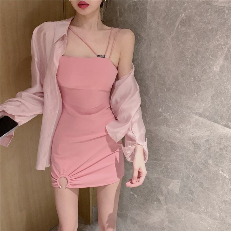 ショートスカート ドレス サマー薄手ルーズシャツ 夏物 ピュア ガールズファッション33898021614