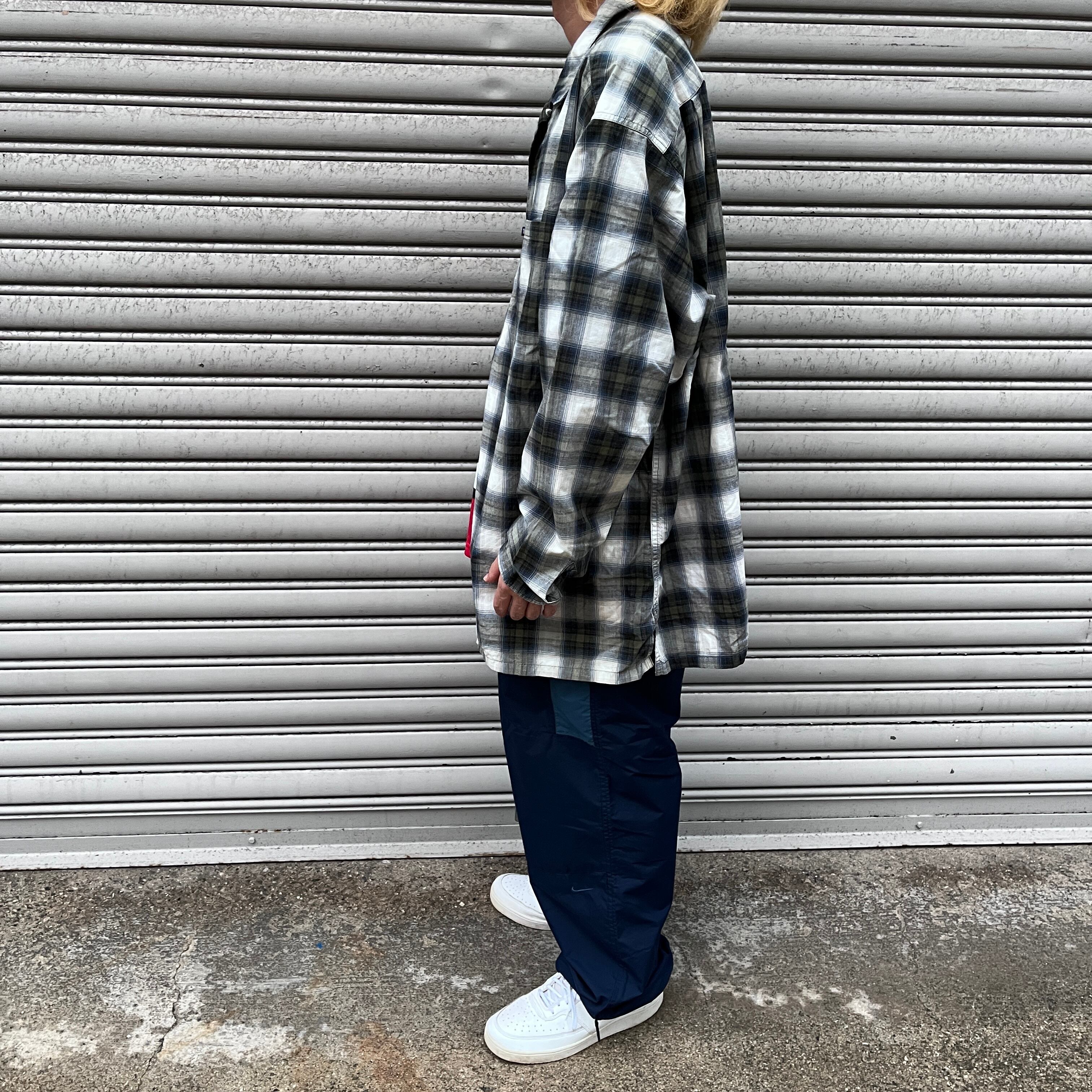 POLO JEANS オンブレチェックオープンカラーシャツ XL 開襟 ラルフ 