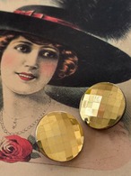 18mm フランスVintageボタン ガラスボタン ゴールド モザイク ミラー アクセサリーパーツ デコレーション材