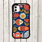 受注生産 iPhoneケース 顔と花の民芸ポスター柄｜フォークアート FMSY091A