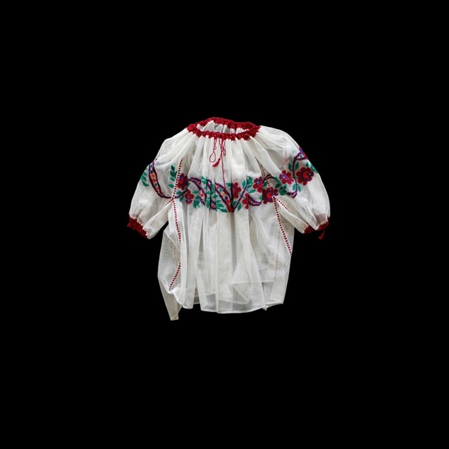1970s Romanian Embroidery Tulle Smog Blouse