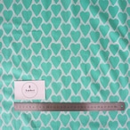 ブロックプリント生地【50cm単位】インド綿 ハート柄 ミントグリーン #25710-GR1【再入荷】