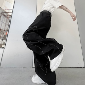 Dark drape suit pants