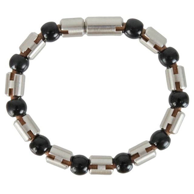 New HERMES エルメス Hペルル ブレスレット メタル バッファローホーン シルバー ブラック ブラウン アクセサリー 小物 新品