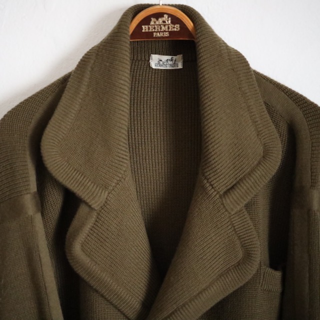 70s Hermès Double Breasted Knit Jacket 【Made in France】