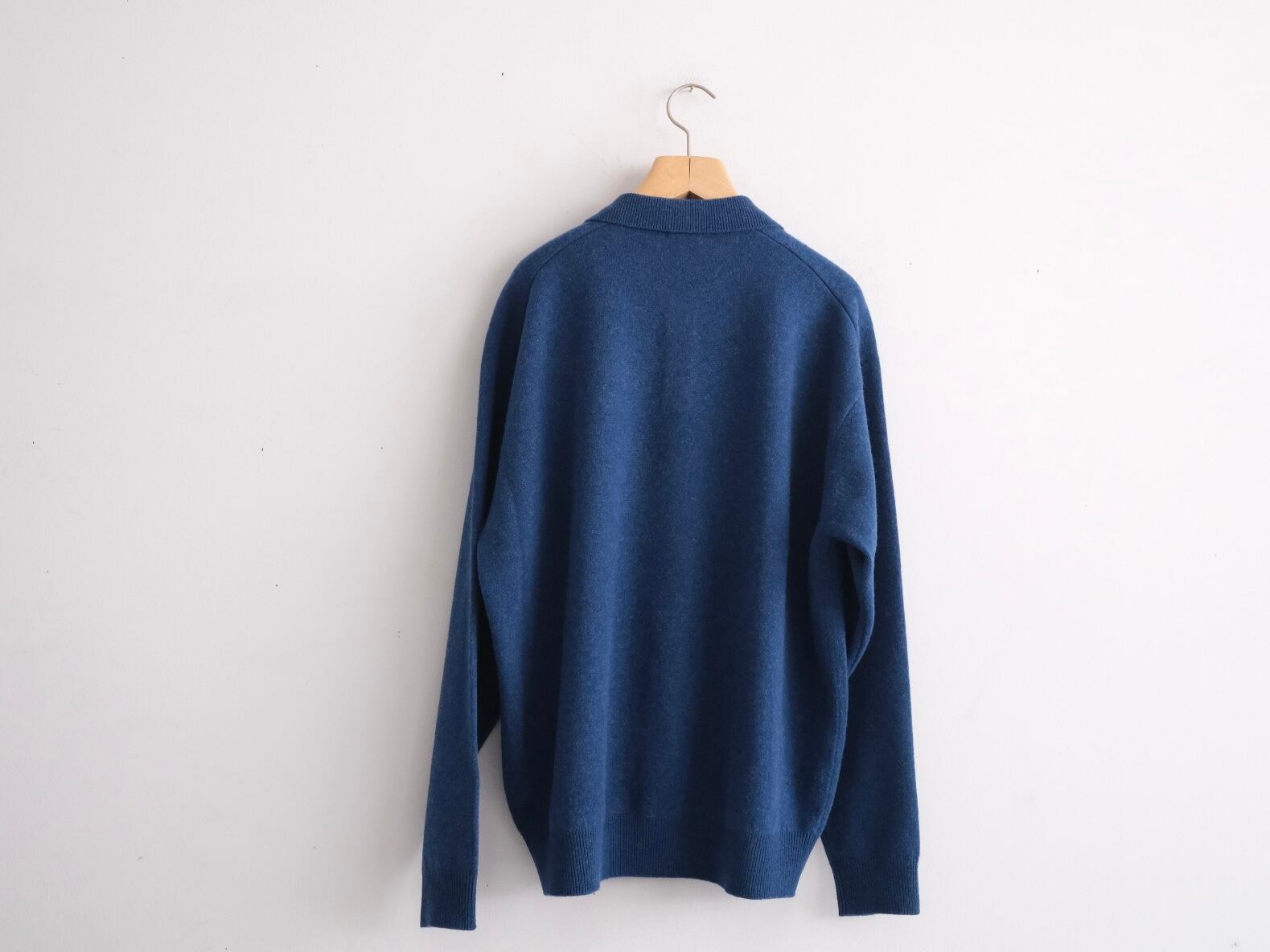 crepuscule“M-G Knit Polo Blue” | Lapel online store