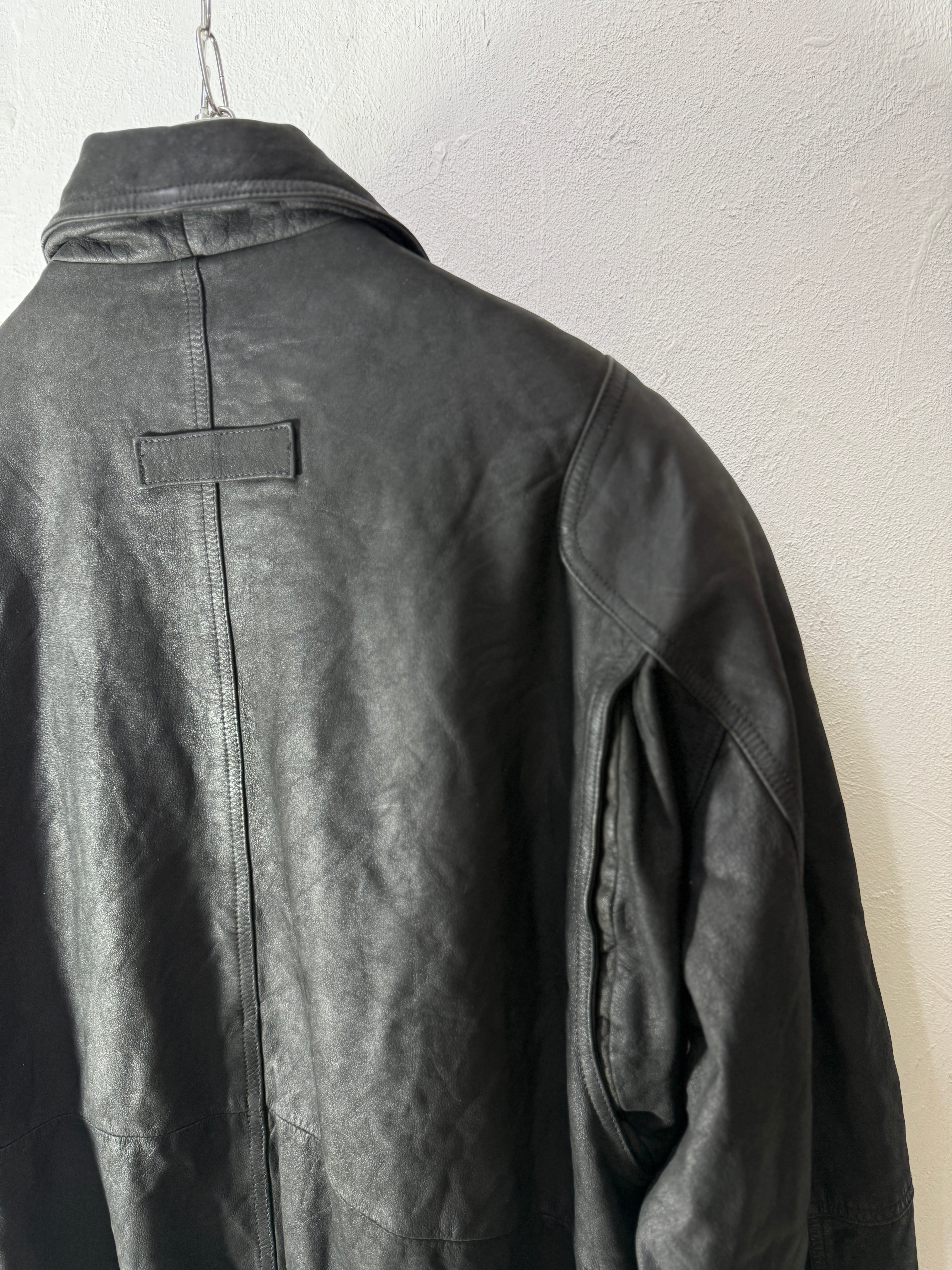 90's “JOHN ASHFORD” Leather Jacket – Dark Minimal | SISON