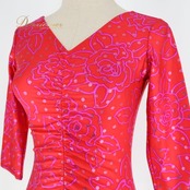 バレエ 衣装 レオタード レッド系 チャコット Chacott トップス 花柄 水玉 ドット柄 社交ダンス レッスン 練習 伸縮 かわいい 鮮やか 華やか 七分袖 パープル系