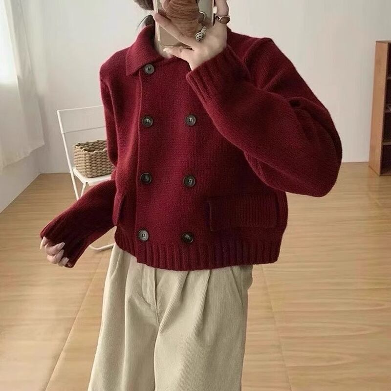 【outer】ポロネックカーディガン Q6539