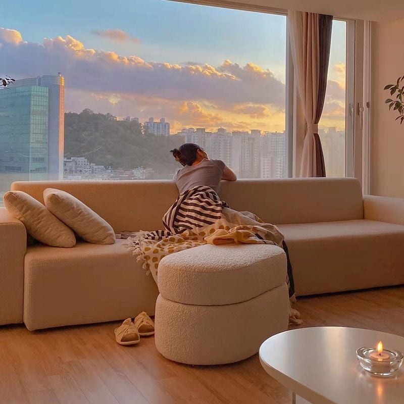 収納付きスツール オットマン ソファ チェア 椅子 ファブリック