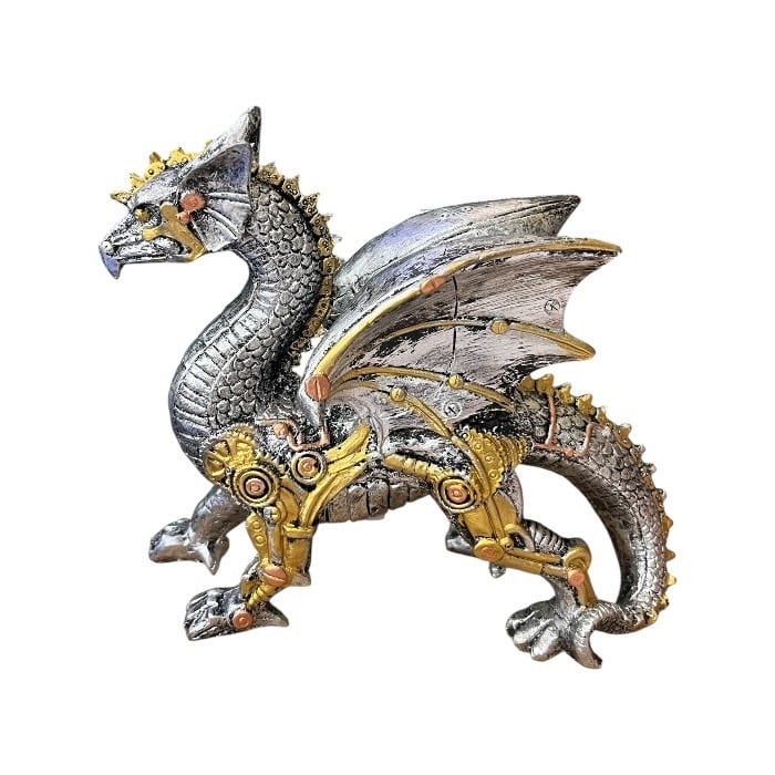 銀製 光元 ドラゴンデザイン メカニカルドラゴン メカニック 鎧 オブジェ 装飾品 インテリア雑貨