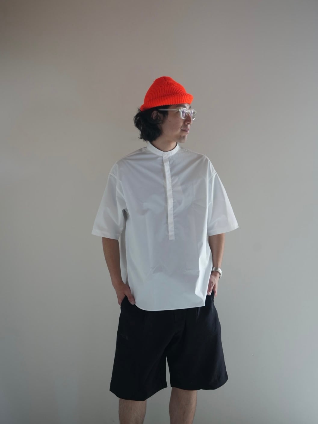 NEUTRALWORKS ニュートラルワークス【 Half Sleeve Broad Band Collar