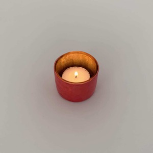 ティーライト ボーティブ キャンドルホルダー サンセットレッド マスタード / Votive Candleholder Sunset Red Mustard