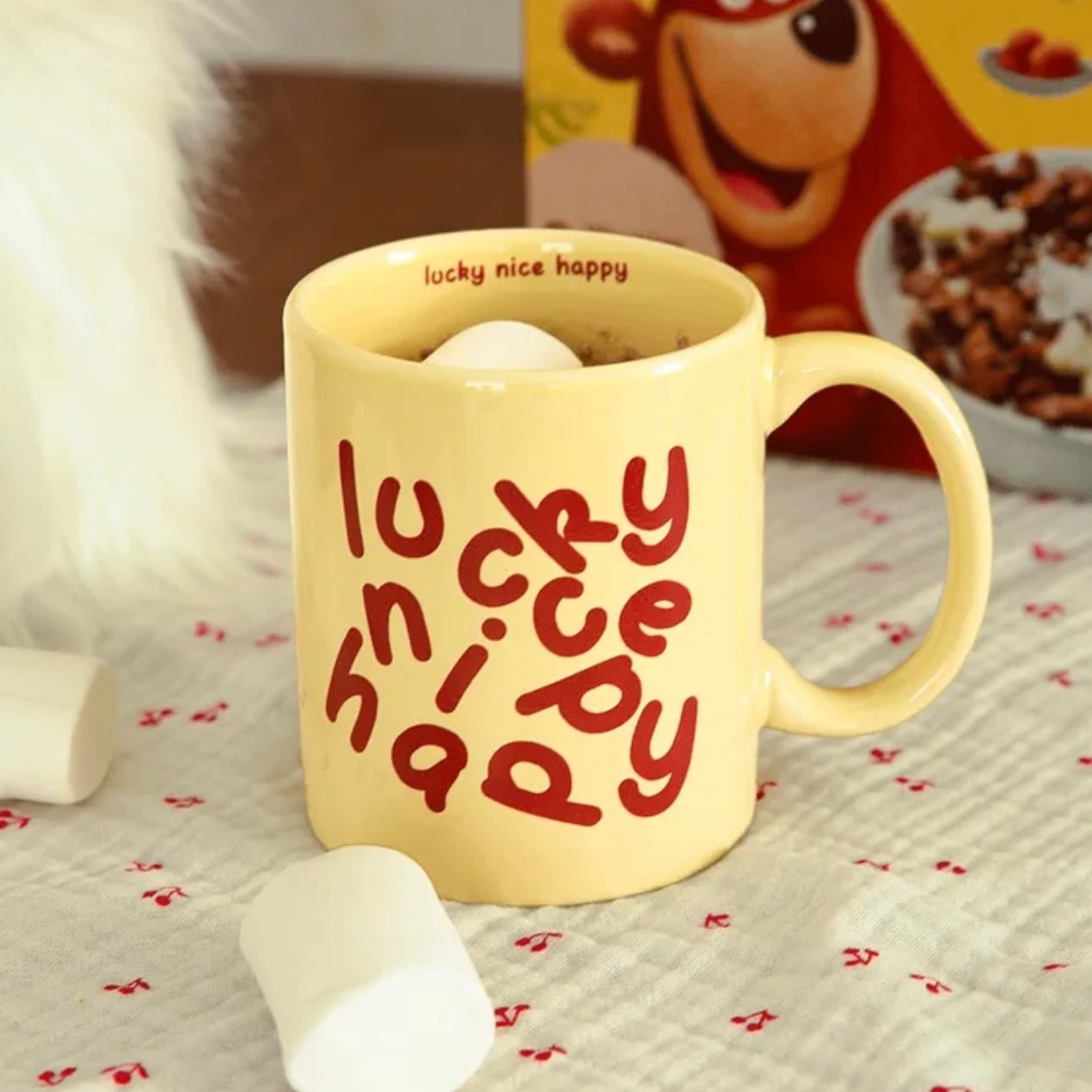 lucky rose lettering mug 2types / ラッキー ローズ レタリング