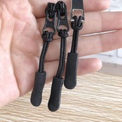 LONG-MOUNTAINS ジッパータブ 楽々 開閉 ユニバーサル ジッパープル 6個セット ブラック