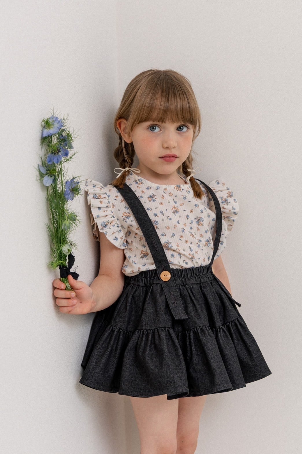 【予約】送料無料 Wonny Ribbon Black denim skirt (black)《送料無料))