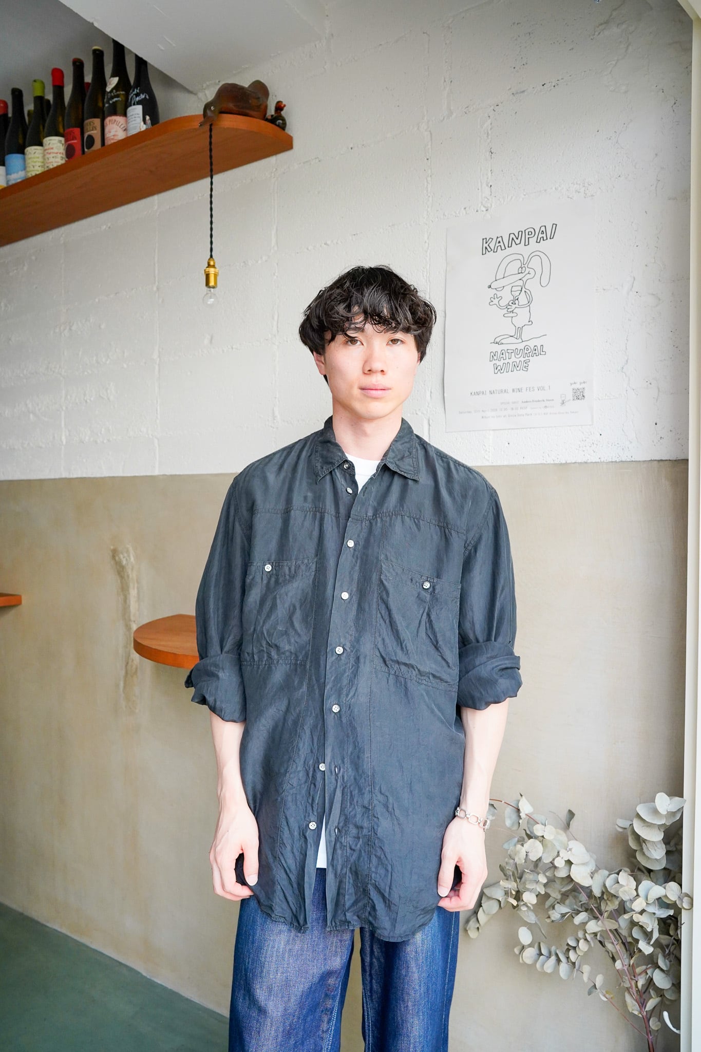 【1990s】"Henry Morell" Silk 100% Long Sleeve Shirts / 6−164