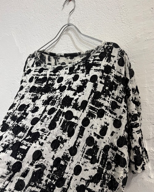 19SS Ys(Yohji Yamamoto) Flock Dot Pattern Short Tee